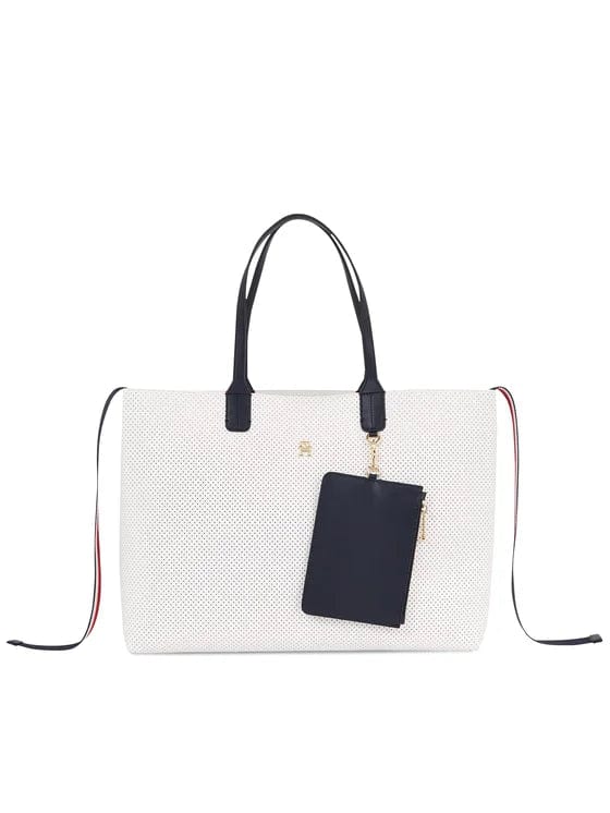 Tommy Hilfiger Iconic Tommy Tote Perf in Ecru