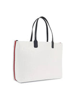 Tommy Hilfiger Iconic Tommy Tote Perf in Ecru