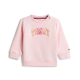 Tommy Hilfiger Kids Outline Logo Embroidery Sweatshirt In Pink