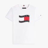 Tommy Hilfiger Kids Wavy Flag Jersey Crew Neck T-Shirt In White