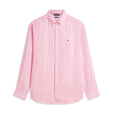 Tommy Hilfiger Linen Bengal Stripe Regular Fit Shirt Classic Pink