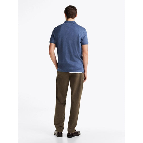 Tommy Hilfiger Liquid Cotton Regular Fit Polo Shirt In Faded Indigo Heather