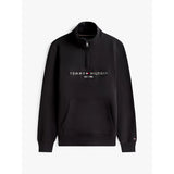 Tommy Hilfiger Logo Embroidery Half-Zip Jumper In Black