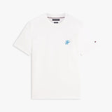 Tommy Hilfiger Logo Embroidery Jersey T-Shirt in Ecru