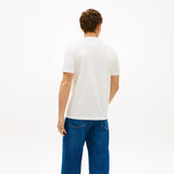 Tommy Hilfiger Logo Embroidery Jersey T-Shirt in Ecru