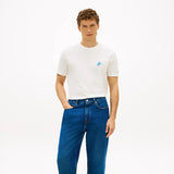 Tommy Hilfiger Logo Embroidery Jersey T-Shirt in Ecru