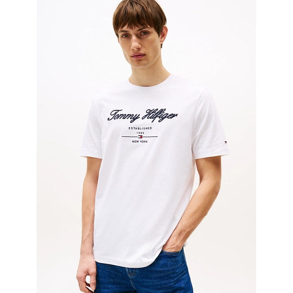 Tommy Hilfiger Logo Embroidery T-Shirt In White
