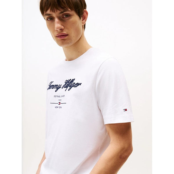 Tommy Hilfiger Logo Embroidery T-Shirt In White