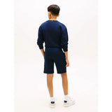 Tommy Hilfiger Logo Embroidery Terry Sweat Shorts Dark Blue