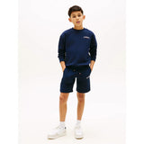 Tommy Hilfiger Logo Embroidery Terry Sweat Shorts Dark Blue