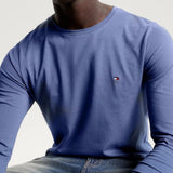 Tommy Hilfiger Long Sleeve Slim Fit T-Shirt in Faded Indigo