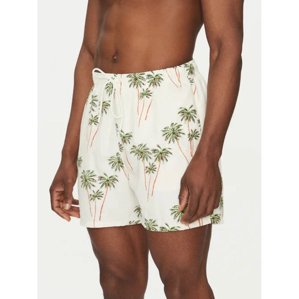 Tommy Hilfiger Medium Drawstring Swim Trunk In Palm Beige
