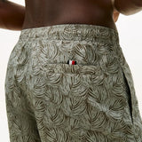 Tommy Hilfiger Medium Drawstring Swimshort In Palm Leaf Army Green