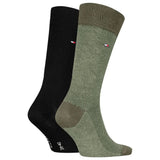 Tommy Hilfiger Mens 2-Pack Herringbone Socks In Army Green