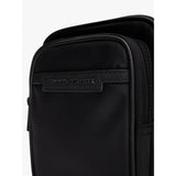 Tommy Hilfiger Metal Logo Crossbody Reporter Bag In Black
