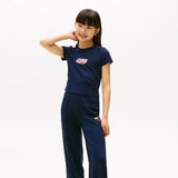 Tommy Hilfiger Kids Metallic Logo Extra Slim T-Shirt Dark Blue