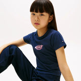 Tommy Hilfiger Kids Metallic Logo Extra Slim T-Shirt Dark Blue