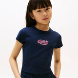 Tommy Hilfiger Kids Metallic Logo Extra Slim T-Shirt Dark Blue