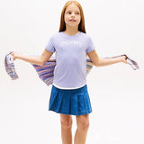 Tommy Hilfiger Metallic Logo Slim Crew Neck T-Shirt In Periwinkle Dusk