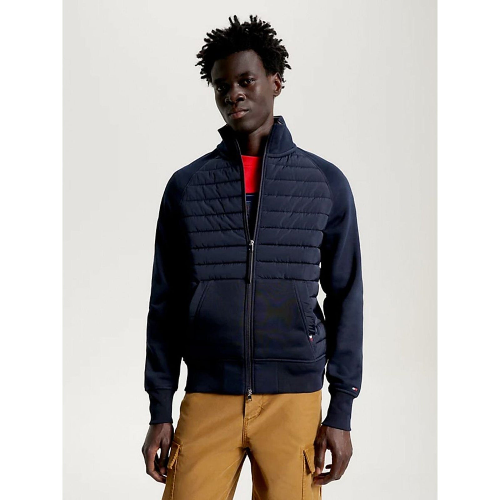 Tommy Hilfiger Mix Media Zip Jacket in Desert Sky