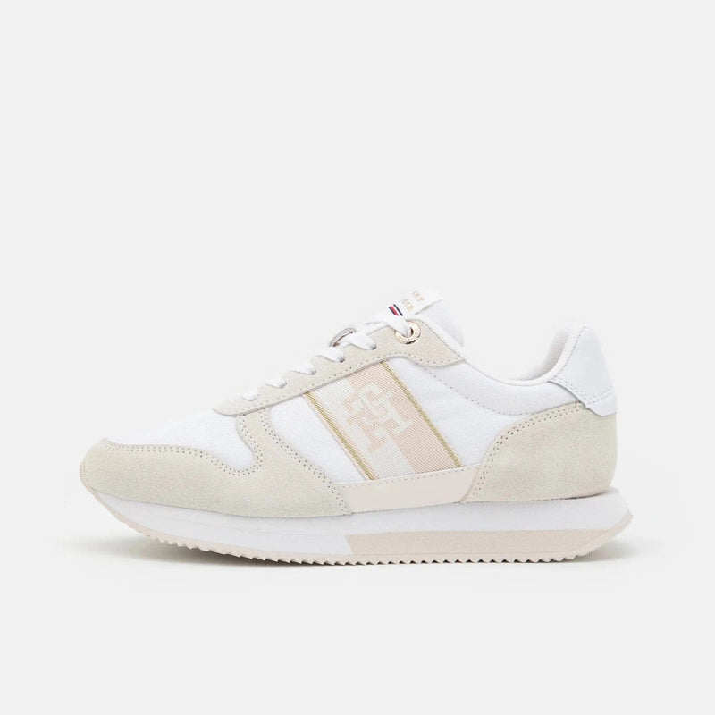 Tommy Hilfiger Mixed Panel Runner TH Webbing Trainers in White