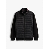 Tommy Hilfiger Mixed Texture Quilted Zip-Thru Sweatshirt In Black
