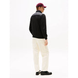Tommy Hilfiger Mixed Texture Quilted Zip-Thru Sweatshirt In Black