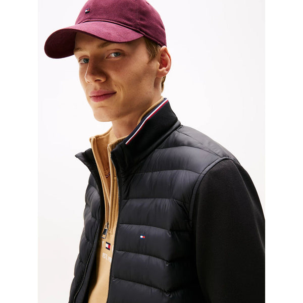 Tommy Hilfiger Mixed Texture Quilted Zip-Thru Sweatshirt In Black