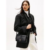 Tommy Hilfiger Monogram Flap Crossbody Bag In Black