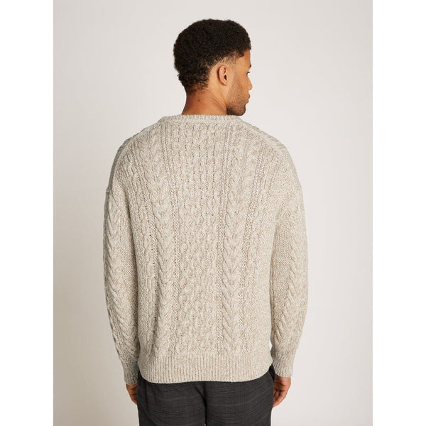 Tommy Hilfiger Mouline Aran Cable Crew Neck In Ivory