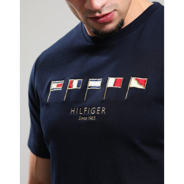 Tommy Hilfiger Multi Flag T-shirt Desert Sky In Navy