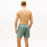 Tommy Hilfiger Original Ithaca Stripe Mid Length Swim Shorts In Army Green / Minty Grey Ithaca