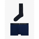 Tommy Hilfiger Original Trunks And Socks Gift Set In Navy Tonal Flag/Desert Sky