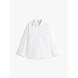 Tommy Hilfiger Oversized Fit Adjustable Cuffs Poplin Shirt In Optic White