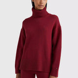 Tommy Hilfiger Oversized Turtleneck Jumper Red