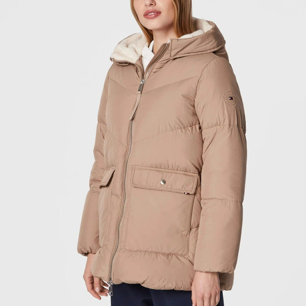 Tommy Hilfiger Padded Relaxed Fit Chevron Beige