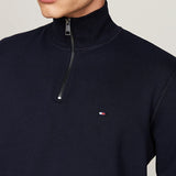 Tommy Hilfiger Peached Fleece Quarter-Zip Sweatshirt In Navy Blue