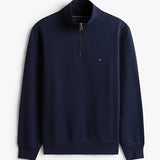 Tommy Hilfiger Peached Fleece Quarter-Zip Sweatshirt In Navy Blue