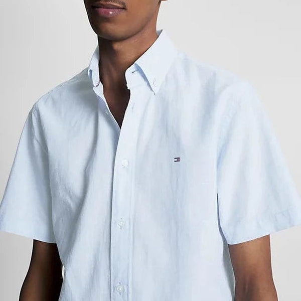 Tommy Hilfiger Poplin Short Sleeve Shirt Calm Blue