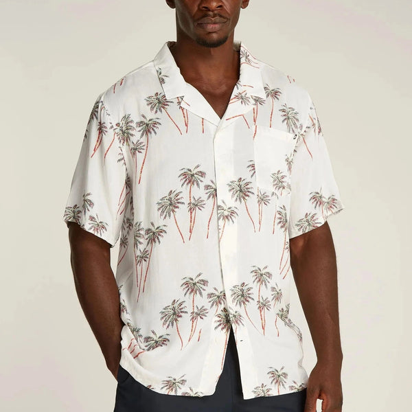 Tommy Hilfiger Print Bowling Shirt in Beige