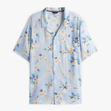 Tommy Hilfiger Print Bowling Shirt in Tropical Floral Sweet Blue