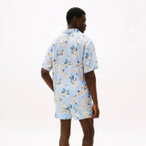 Tommy Hilfiger Print Bowling Shirt in Tropical Floral Sweet Blue