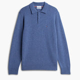 Tommy Hilfiger Pure Lambswool Polo Jumper In Aegean Sea Heather