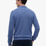 Tommy Hilfiger Pure Lambswool Polo Jumper In Aegean Sea Heather