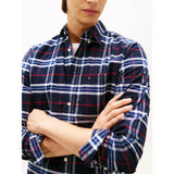 Tommy Hilfiger Regular Fit Brushed Oxford Check Shirt In Navy Blue