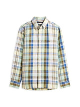 Tommy Hilfiger Regular Fit Check Linen Blend Shirt in Citronella/Check