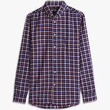 Tommy Hilfiger Regular Fit Check Shirt With Linen In Carbon Navy/Check