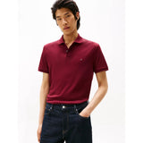 Tommy Hilfiger Regular Fit Flag Embroidery Polo Shirt In Burgundy