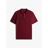 Tommy Hilfiger Regular Fit Flag Embroidery Polo Shirt In Burgundy
