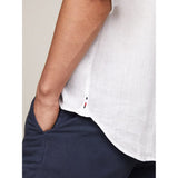 Tommy Hilfiger Regular Fit Pure Linen Shirt In Optic White
